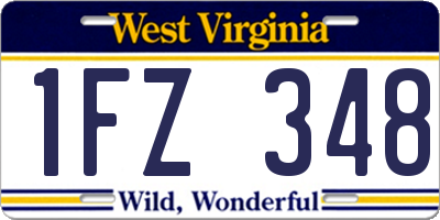 WV license plate 1FZ348