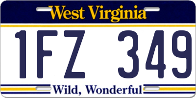 WV license plate 1FZ349