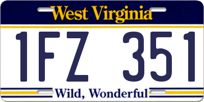 WV license plate 1FZ351