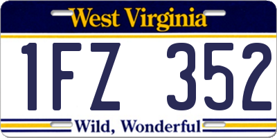 WV license plate 1FZ352
