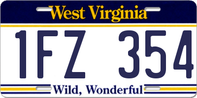 WV license plate 1FZ354
