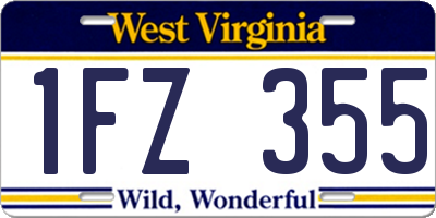 WV license plate 1FZ355