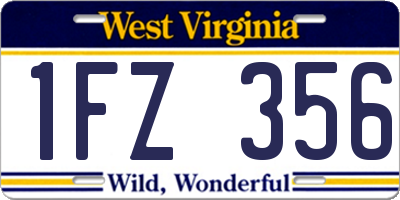 WV license plate 1FZ356
