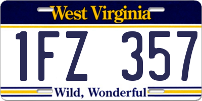 WV license plate 1FZ357