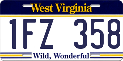 WV license plate 1FZ358