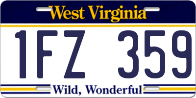 WV license plate 1FZ359