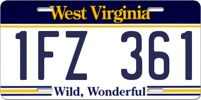 WV license plate 1FZ361