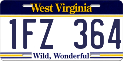 WV license plate 1FZ364