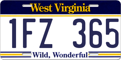 WV license plate 1FZ365