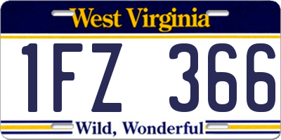 WV license plate 1FZ366