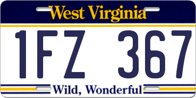 WV license plate 1FZ367