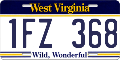 WV license plate 1FZ368
