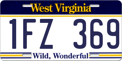 WV license plate 1FZ369