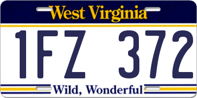 WV license plate 1FZ372