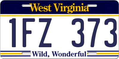 WV license plate 1FZ373