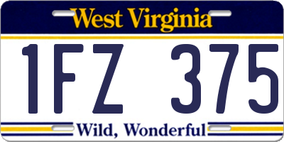 WV license plate 1FZ375