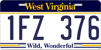 WV license plate 1FZ376