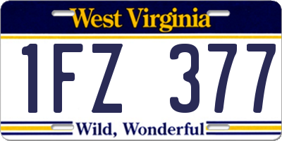 WV license plate 1FZ377
