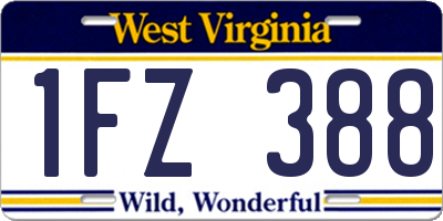 WV license plate 1FZ388