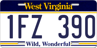 WV license plate 1FZ390