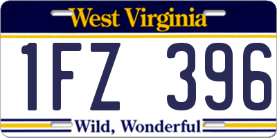 WV license plate 1FZ396