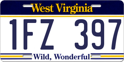 WV license plate 1FZ397