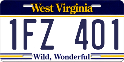 WV license plate 1FZ401