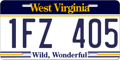 WV license plate 1FZ405