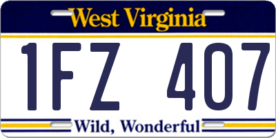 WV license plate 1FZ407