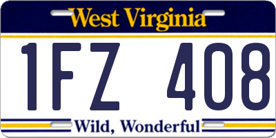 WV license plate 1FZ408