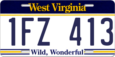 WV license plate 1FZ413