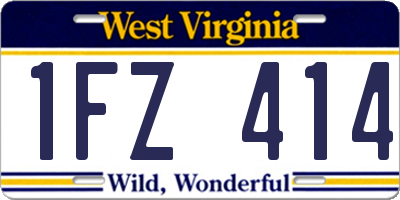WV license plate 1FZ414