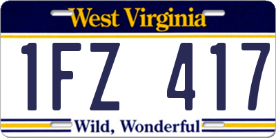 WV license plate 1FZ417