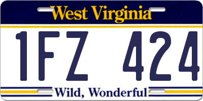 WV license plate 1FZ424
