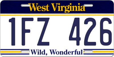 WV license plate 1FZ426