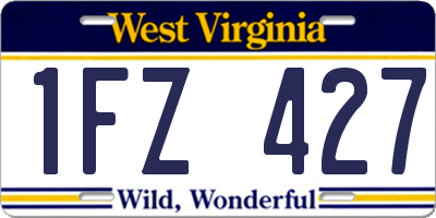 WV license plate 1FZ427