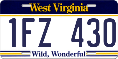 WV license plate 1FZ430