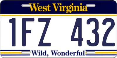 WV license plate 1FZ432