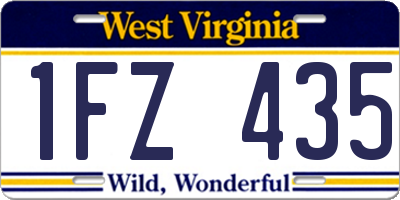 WV license plate 1FZ435