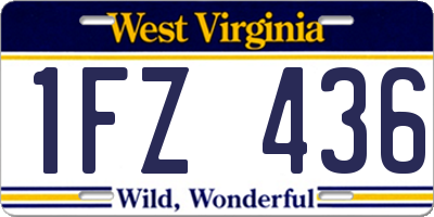 WV license plate 1FZ436