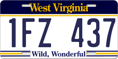 WV license plate 1FZ437