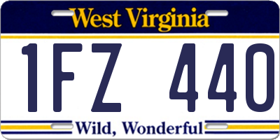 WV license plate 1FZ440