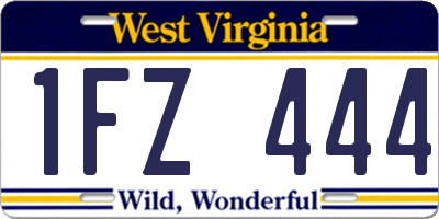 WV license plate 1FZ444