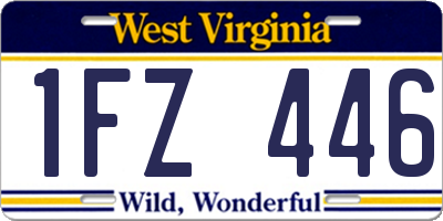 WV license plate 1FZ446