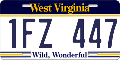 WV license plate 1FZ447