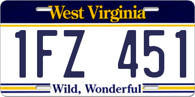 WV license plate 1FZ451