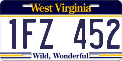 WV license plate 1FZ452
