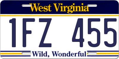 WV license plate 1FZ455