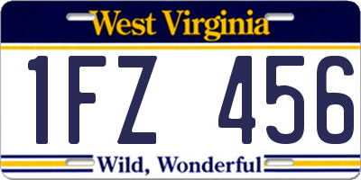 WV license plate 1FZ456