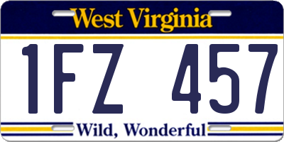 WV license plate 1FZ457
